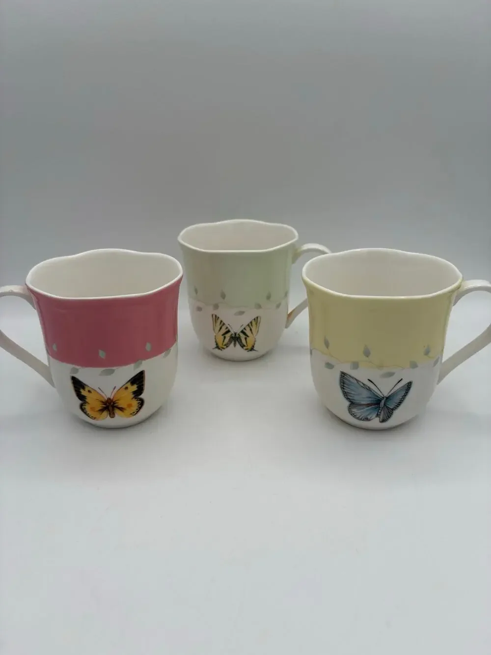 Lenox Set of 3 Butterfly Meadow Coffee Cups